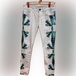White Jeans with Palm Trees